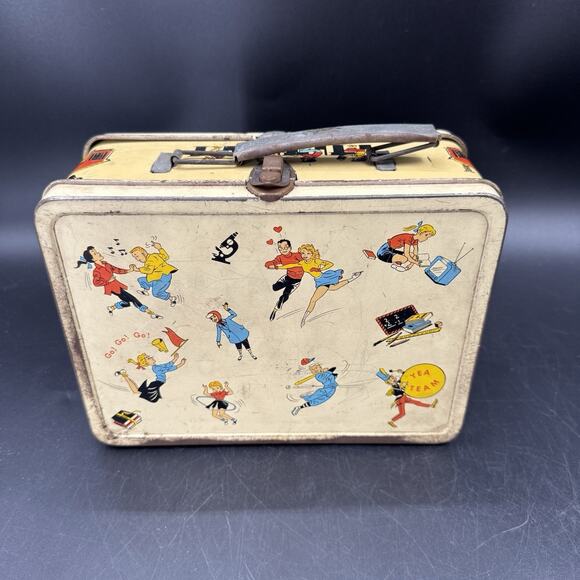 Vintage Ohio Art School Days Lunchbox 1960s Teenagers Sports Archie Comic Style - Picture 1 of 8